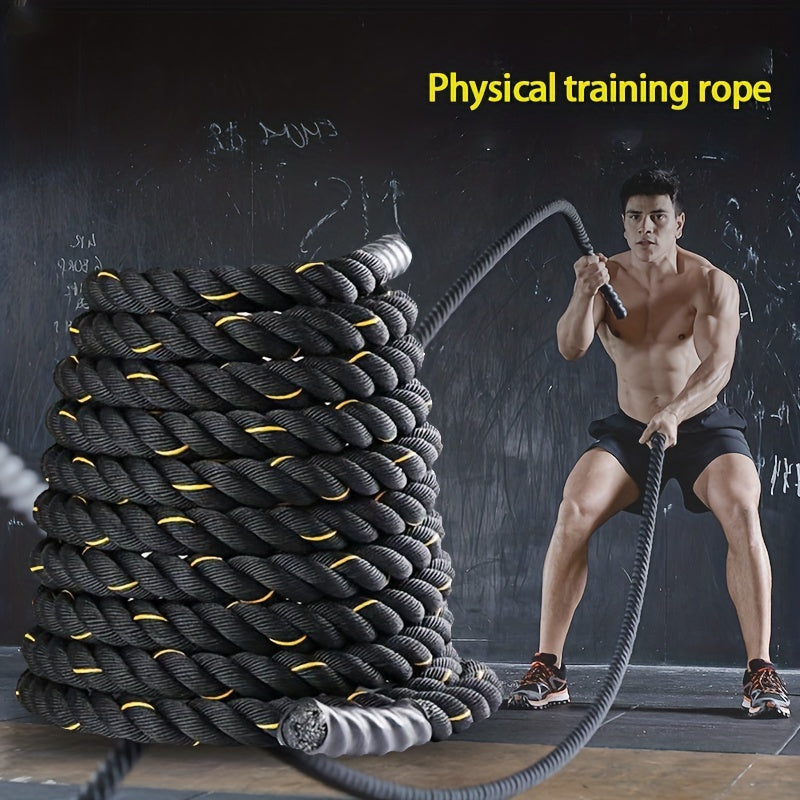 1pc Combat Rope for Core Strength Training - 6m Physical Fitness Rope(Black)-4