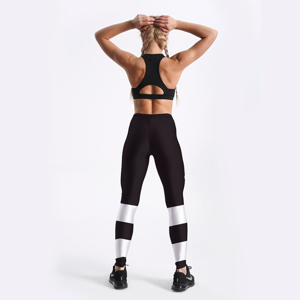 Fashion Workout Women Leggings Fitness Athleisure Clothing White Letter Printed Leggings S-4XL-1