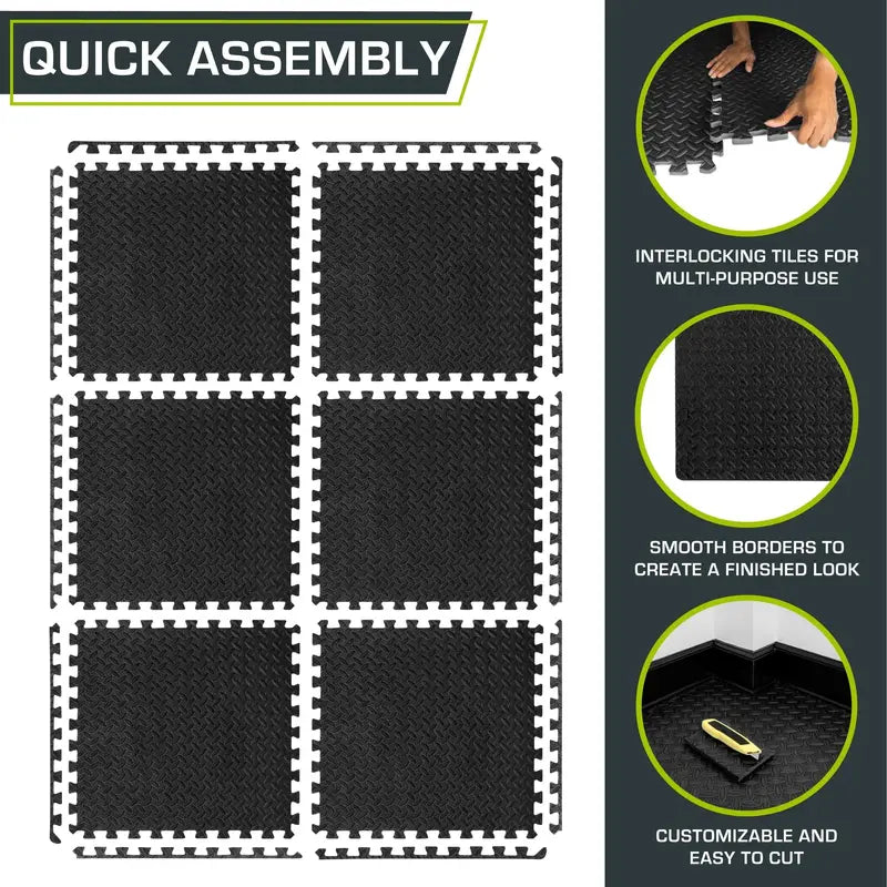 10pcs EVA Splicing Fitness Mats - Soft, Solid Color, Non-Slip, Waterproof-2