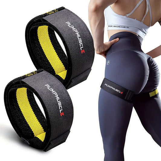 2PCS Adjustable Blood Flow Restriction Bands Yellow-0