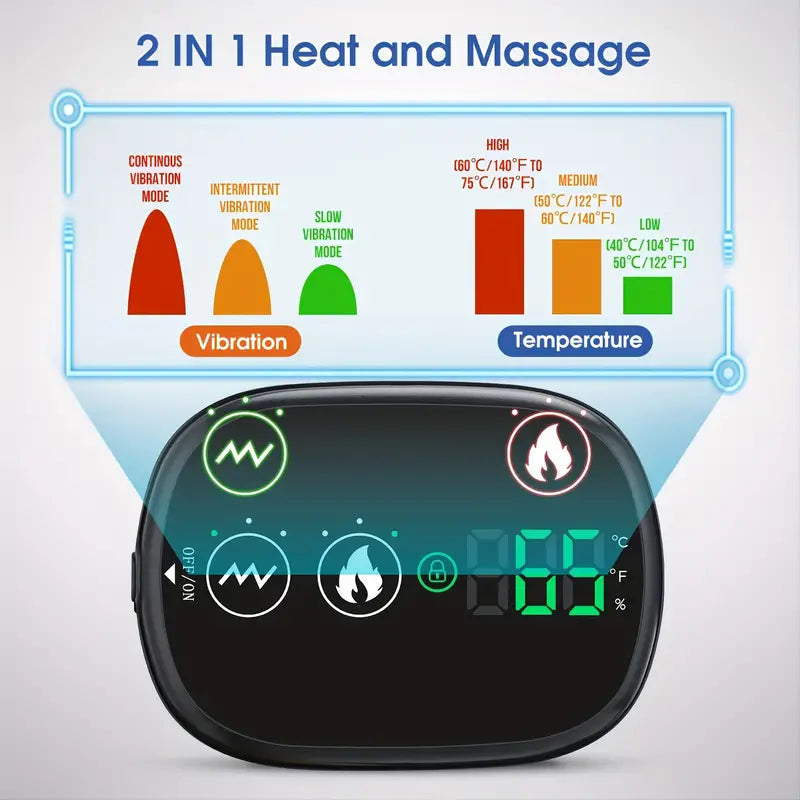USB-Charged Heated Shoulder Massager - Grey Black-2
