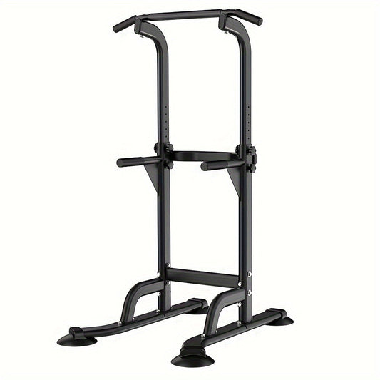 Foldable 10-Level Pull Up Tower – Pull Up Bar & Push Knee Raise Station(Black)-0