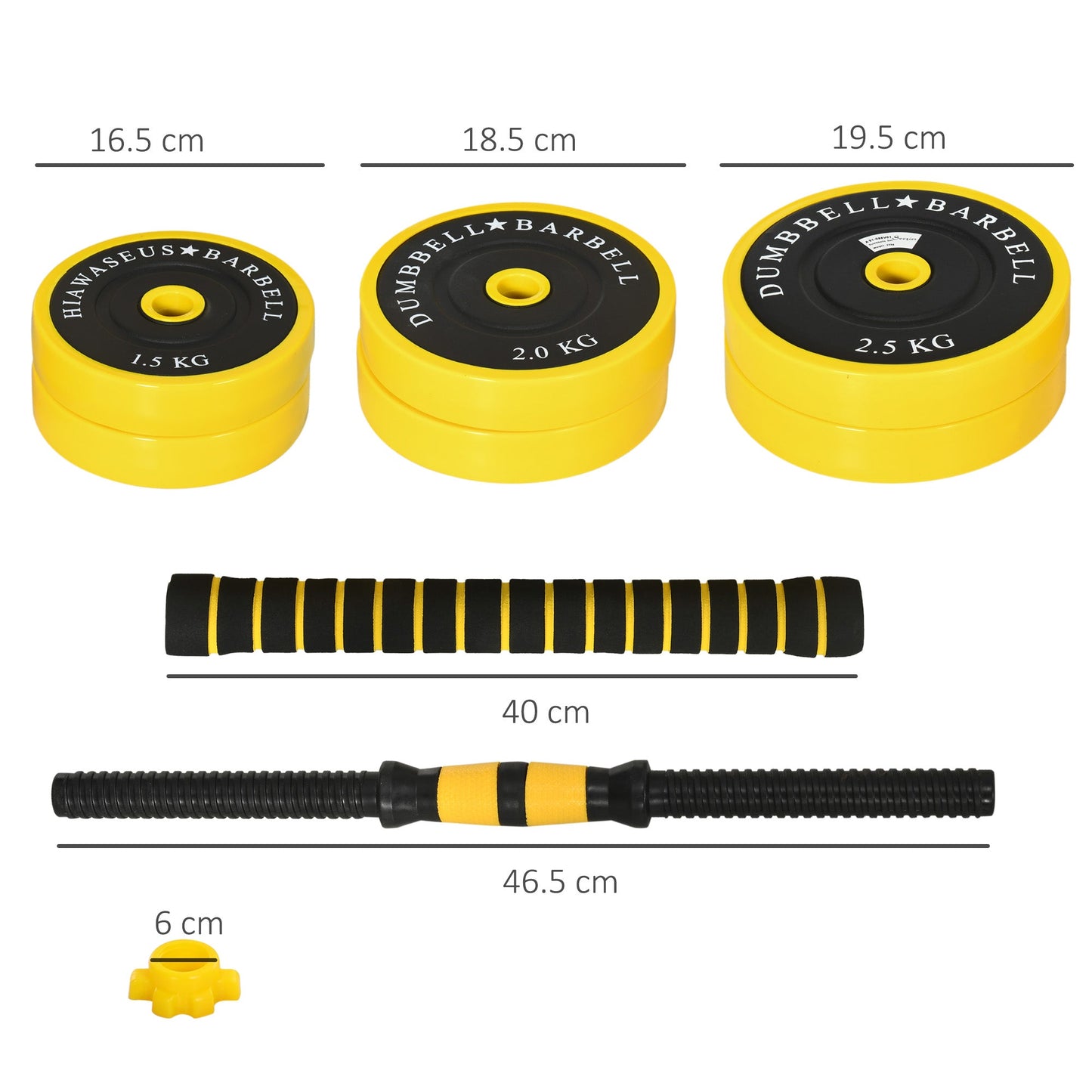 25KG Dumbbell & Barbell Adjustable Set Plate Bar Clamp Rod Home Gym Sports Area Exercise Ergonomic-2