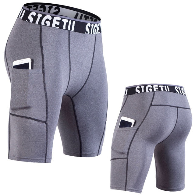 High Elastic GYM Shorts Men Dry Fit Running Shorts Football Phone Pocket Design Fitness Sport Shorts Workout Short Leggings-6