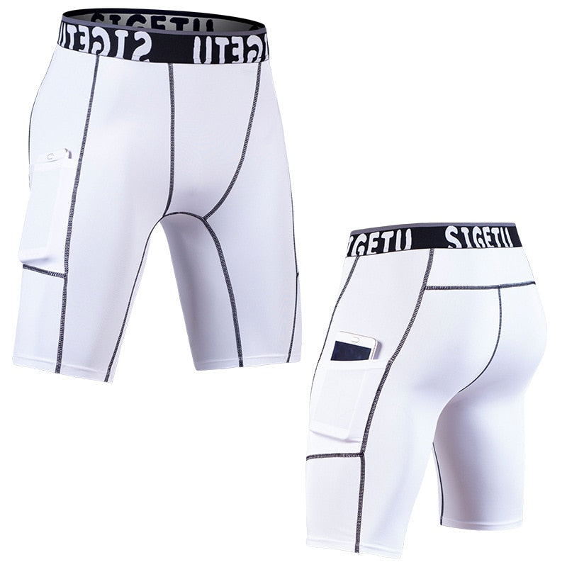 High Elastic GYM Shorts Men Dry Fit Running Shorts Football Phone Pocket Design Fitness Sport Shorts Workout Short Leggings-4