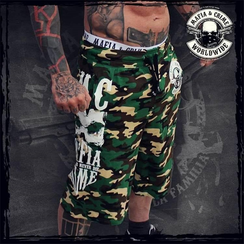 Mens summer fitness camouflage shorts fashion Casual Calf-Length Sweatpants male Joggers Workout Cotton Brand Short Trousers-1