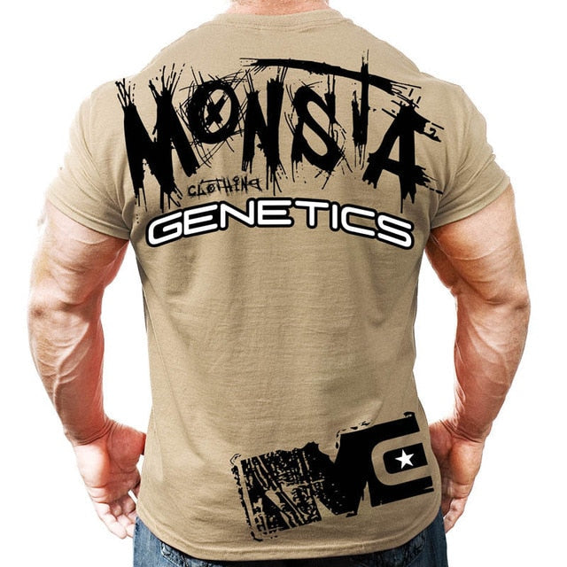 Printed Running T Shirt Men Cotton Sport Gym Shirt Men Fitness Top Workout Clothing Sportswear Jogging Training Sports Tshirt-18