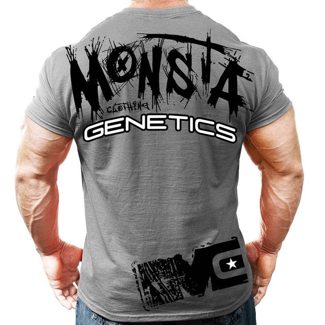 Printed Running T Shirt Men Cotton Sport Gym Shirt Men Fitness Top Workout Clothing Sportswear Jogging Training Sports Tshirt-19