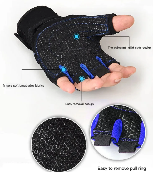 Unisex Gym Gloves with Wrist Support-3