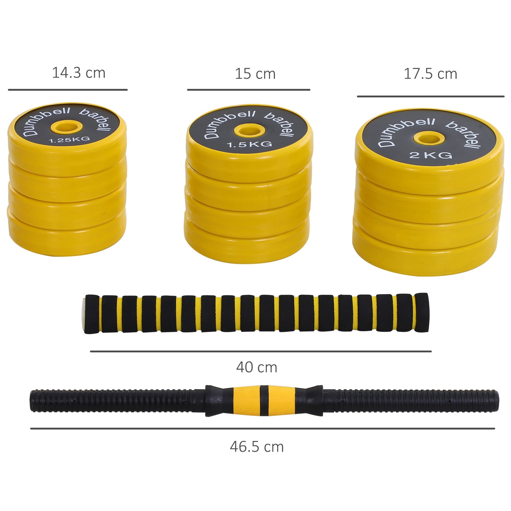20KGS Dumbbell & Barbell Adjustable Set Plate Bar Clamp Rod Home Gym Sports Area Exercise Ergonomic-2