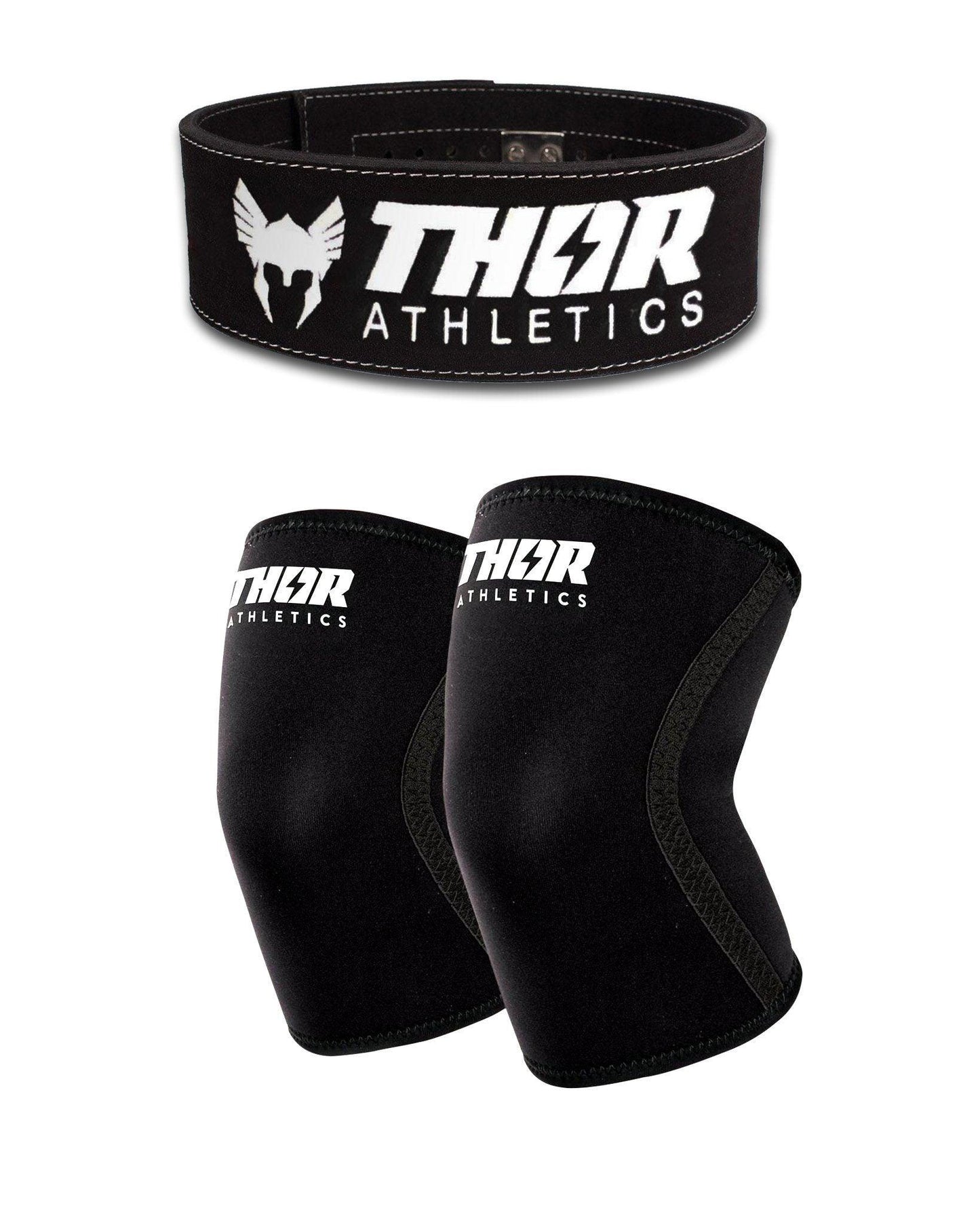 10mm Lifting Belt + 7mm Knee Sleeves | Zwart | Thor Athletics-0