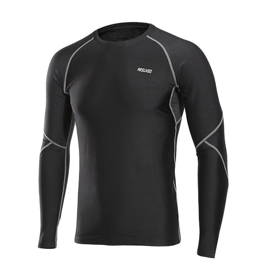 Men Winter Compression Shirt Warm Up Fleece Gym Shirts  Long Sleeve Sportswear Running Tights Workout Shirt Dry Fit-0