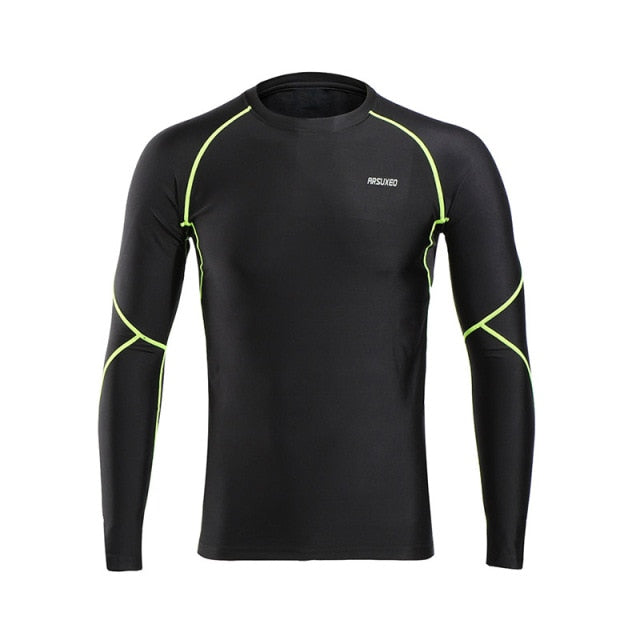 Men Winter Compression Shirt Warm Up Fleece Gym Shirts  Long Sleeve Sportswear Running Tights Workout Shirt Dry Fit-2