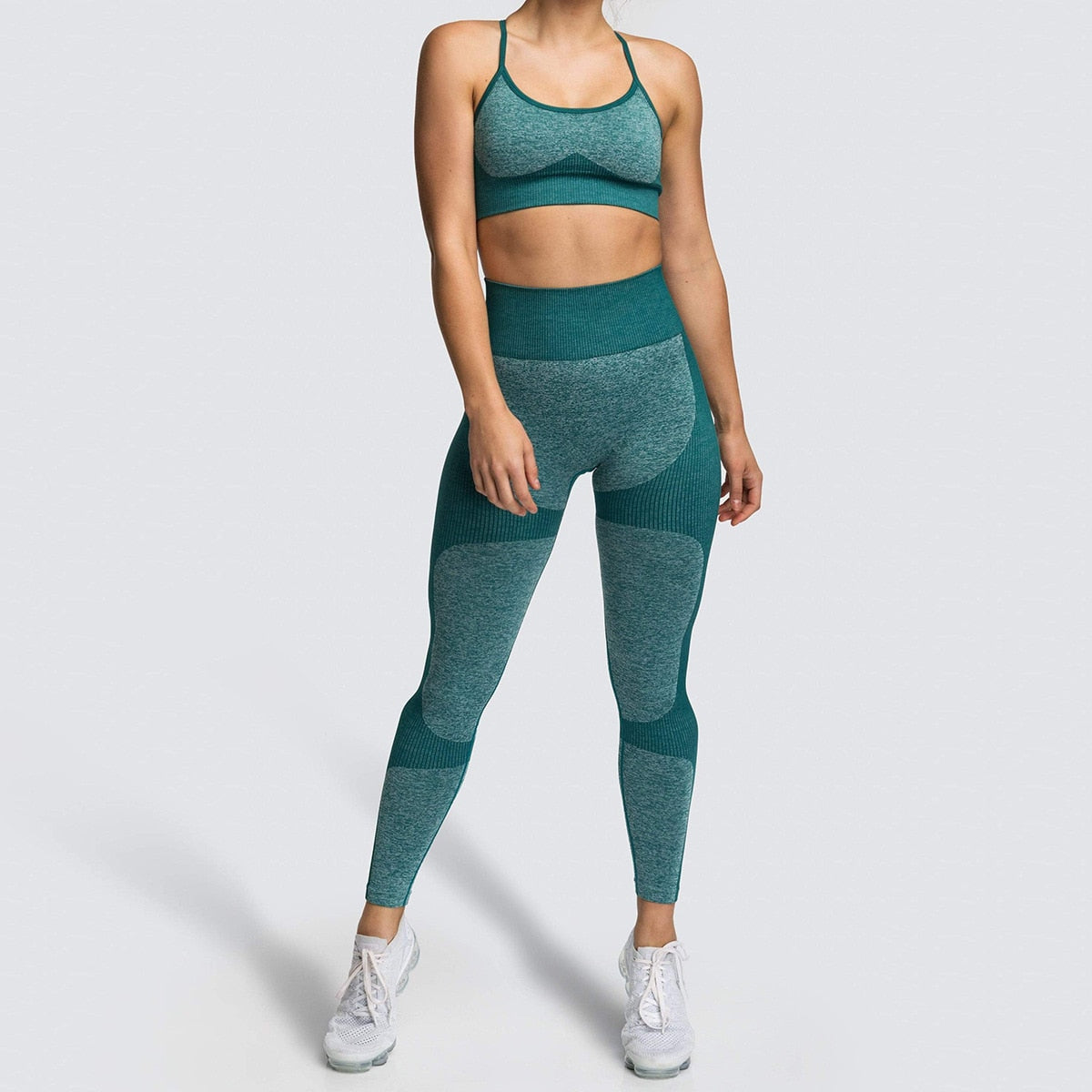 Lycra Seamless Yoga Set Women Fitness Bra Top Sportswear Woman Gym Leggings Push Up Strappy Sexy Sports Suits workout set-6