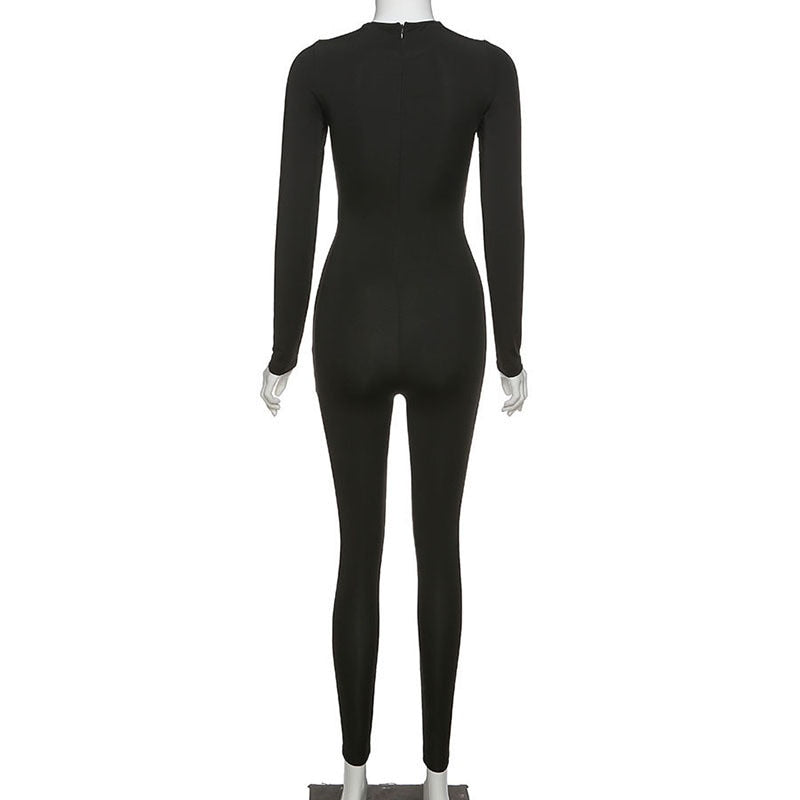 Women Sport Suit Yoga Set Long-sleeved Slim High-waist Hip-lifting Sports Jumpsuit Jogging Fitness Overalls-3