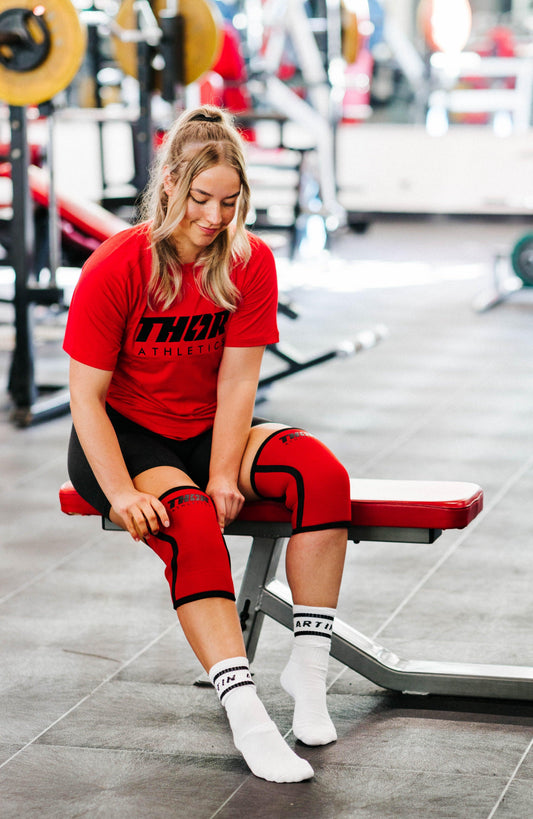 7mm Knee Sleeves | Rood | Thor Athletics-0